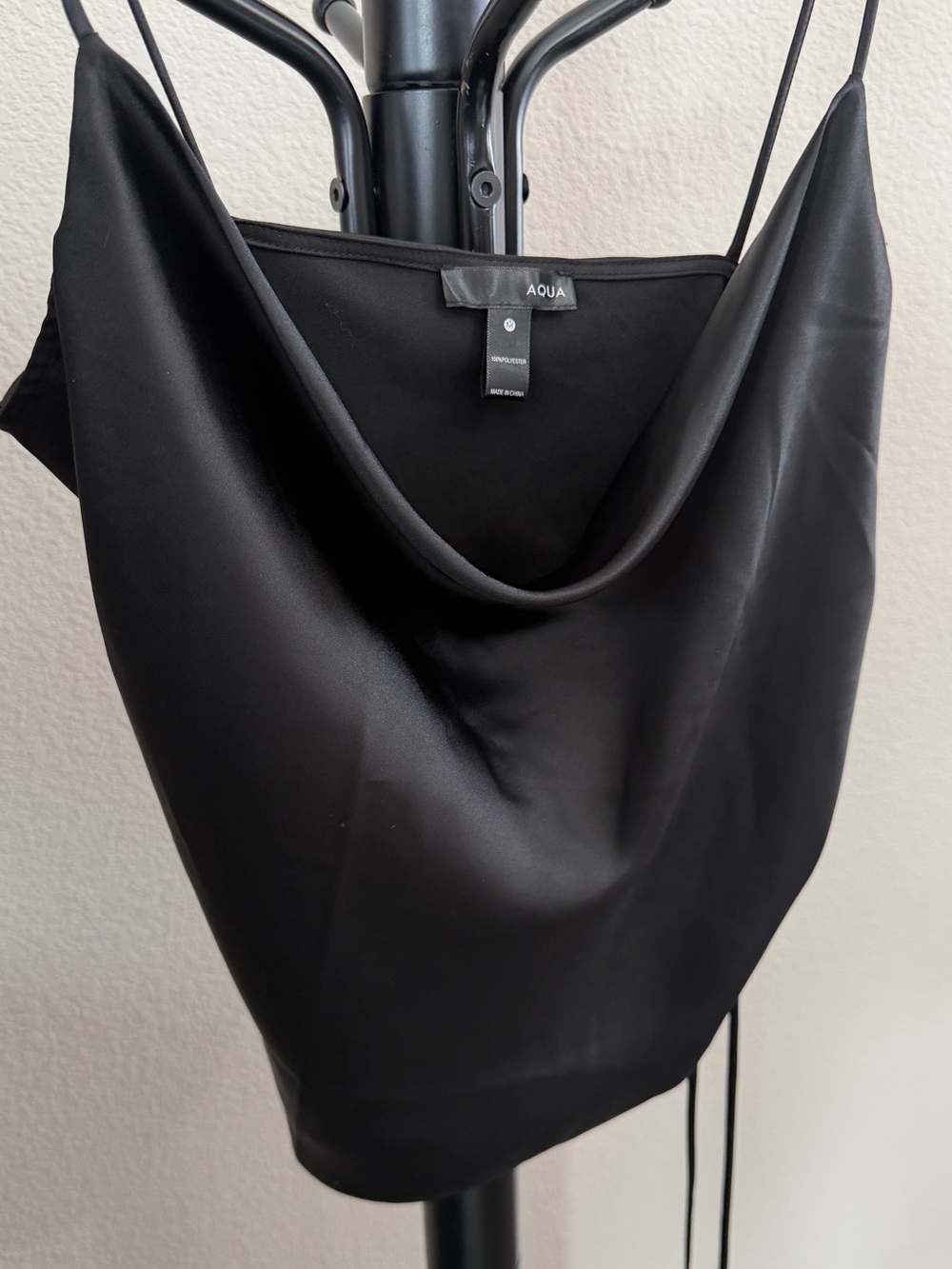 Aqua Black Satin Tank